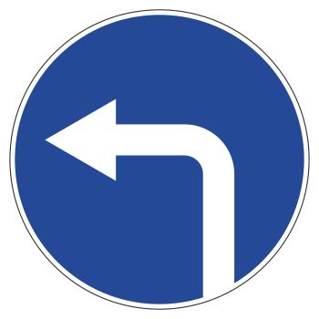 Дорожный знак 4.1.3 «Движение налево» (металл 0,8 мм, I типоразмер: диаметр 600 мм, С/О пленка: тип В алмазная)